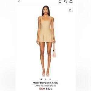 Amanda Uprichard Khaki Mercy Romper